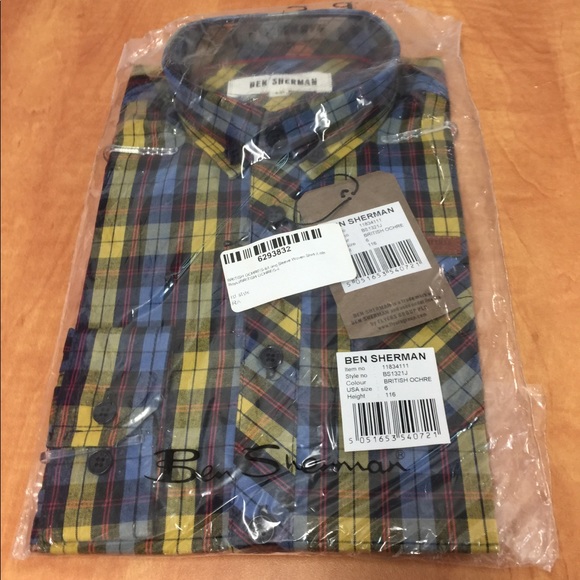 British Ochre long Sleeve Woven Shirt little boys - Picture 1 of 4